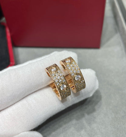 LUXEIFY LOVE 5.5MM DIAMOND PAVED EARRINGS
