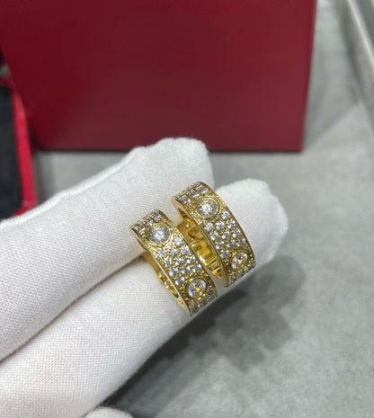 LUXEIFY LOVE 5.5MM DIAMOND PAVED EARRINGS