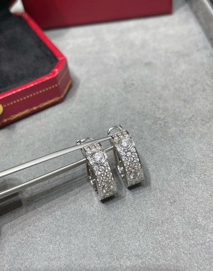 LUXEIFY LOVE 5.5MM DIAMOND PAVED EARRINGS