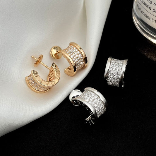LUXEIFY ZERO 1 DIAMOND PAVED EARRINGS