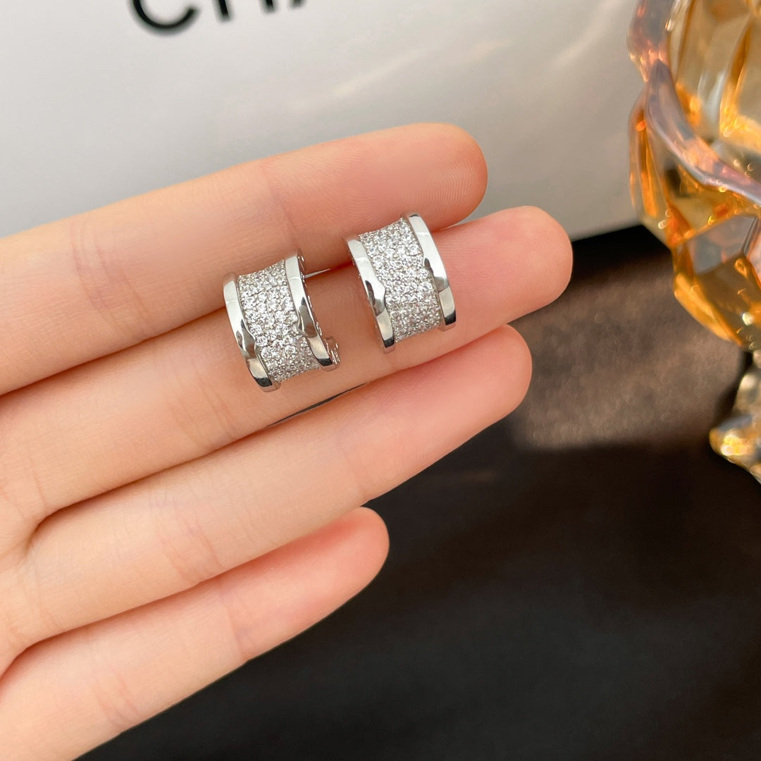 LUXEIFY ZERO 1 DIAMOND PAVED EARRINGS