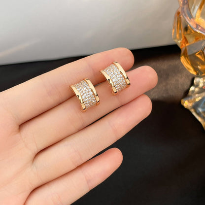 LUXEIFY ZERO 1 DIAMOND PAVED EARRINGS