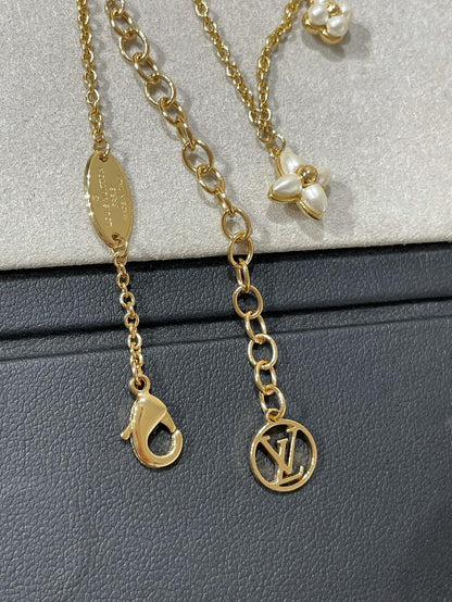 COLLAR DE DOBLE HILERA LUXEIFY FLOWERGRAM GOLD MOP