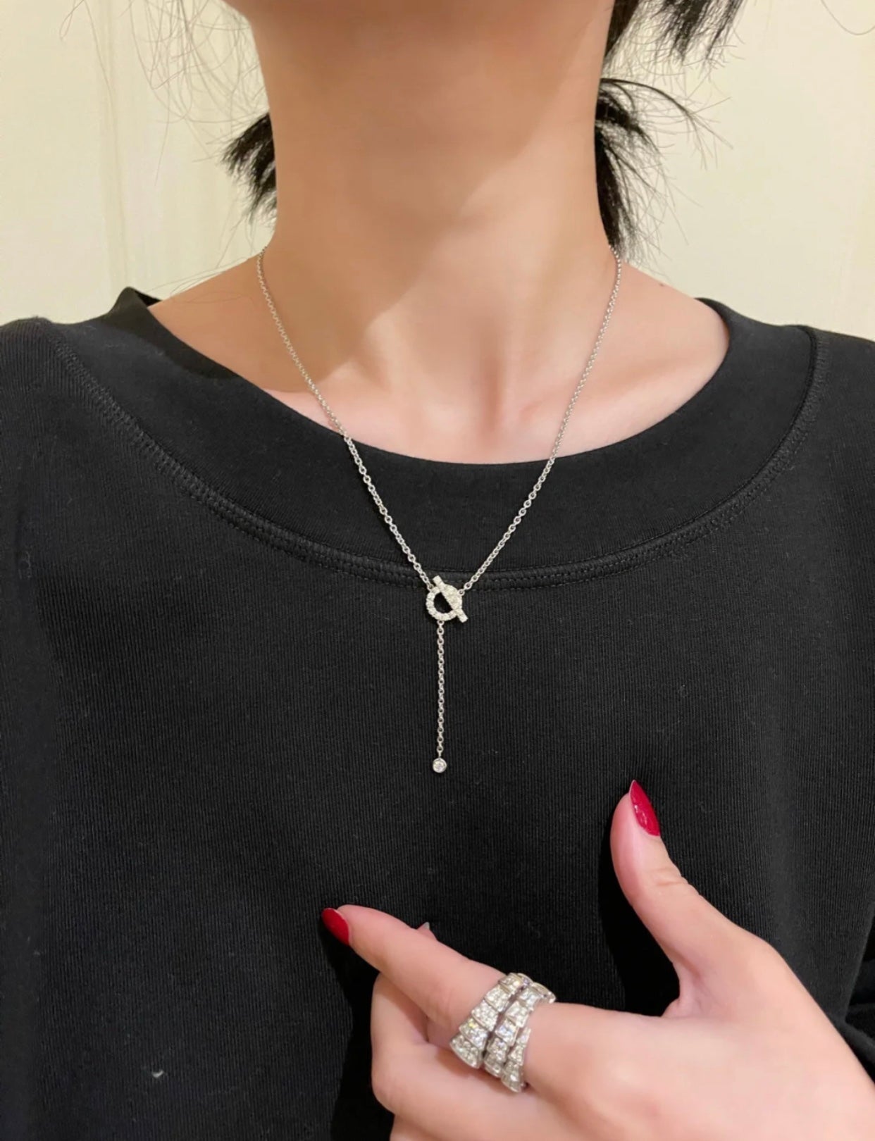 LUXEIFY FINESSE SILVER DIAMOND NECKLACE