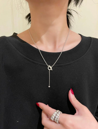 LUXEIFY FINESSE SILVER DIAMOND NECKLACE