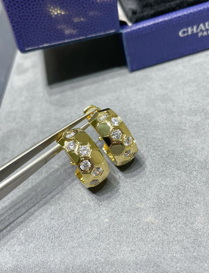 LUXEIFY BEE LOVE DIAMOND HOOP EARRINGS