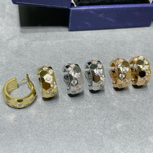 LUXEIFY BEE LOVE DIAMOND HOOP EARRINGS