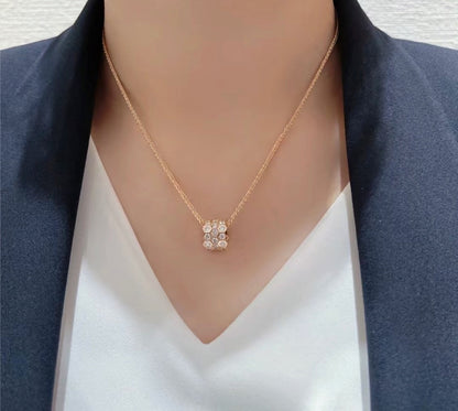 LUXEIFY BEE LOVE DIAMOND PAVED 3 ROW NECKLACE