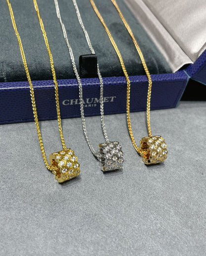 LUXEIFY BEE LOVE DIAMOND PAVED 3 ROW NECKLACE