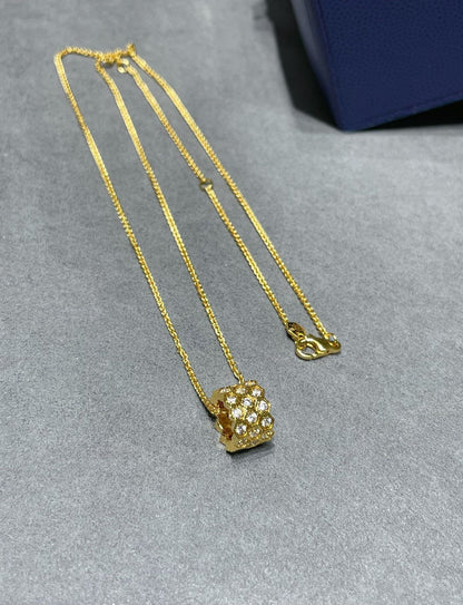 LUXEIFY BEE LOVE DIAMOND PAVED 3 ROW NECKLACE