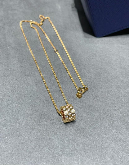 LUXEIFY BEE LOVE DIAMOND PAVED 3 ROW NECKLACE