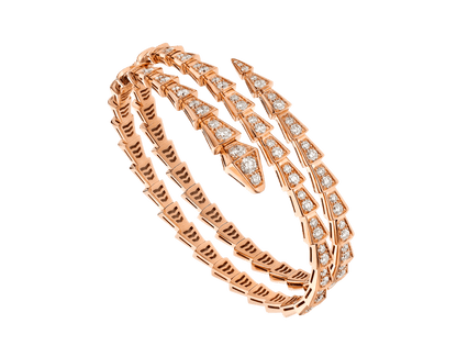 LUXEIFY SERPENTI BRACELET PINK GOLD DIAMOND DOUBLE ROW