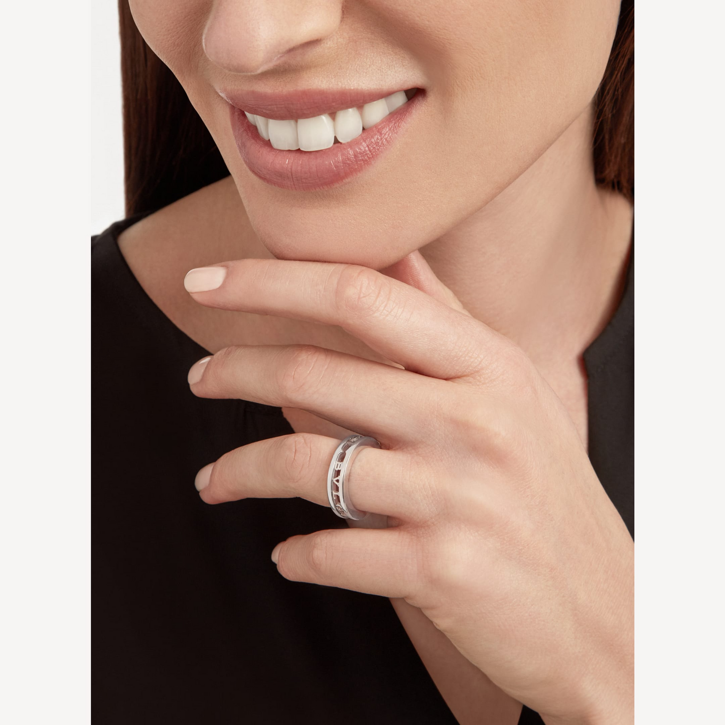LUXEIFY ZERO 1 ONE-BAND WITH OPENWORK LOGO SPIRAL RING