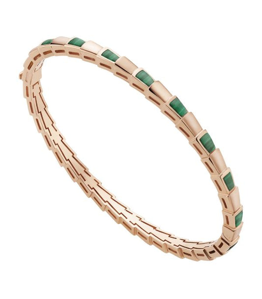 LUXEIFY SERPENTI BRACELET PINK GOLD MALACHITE
