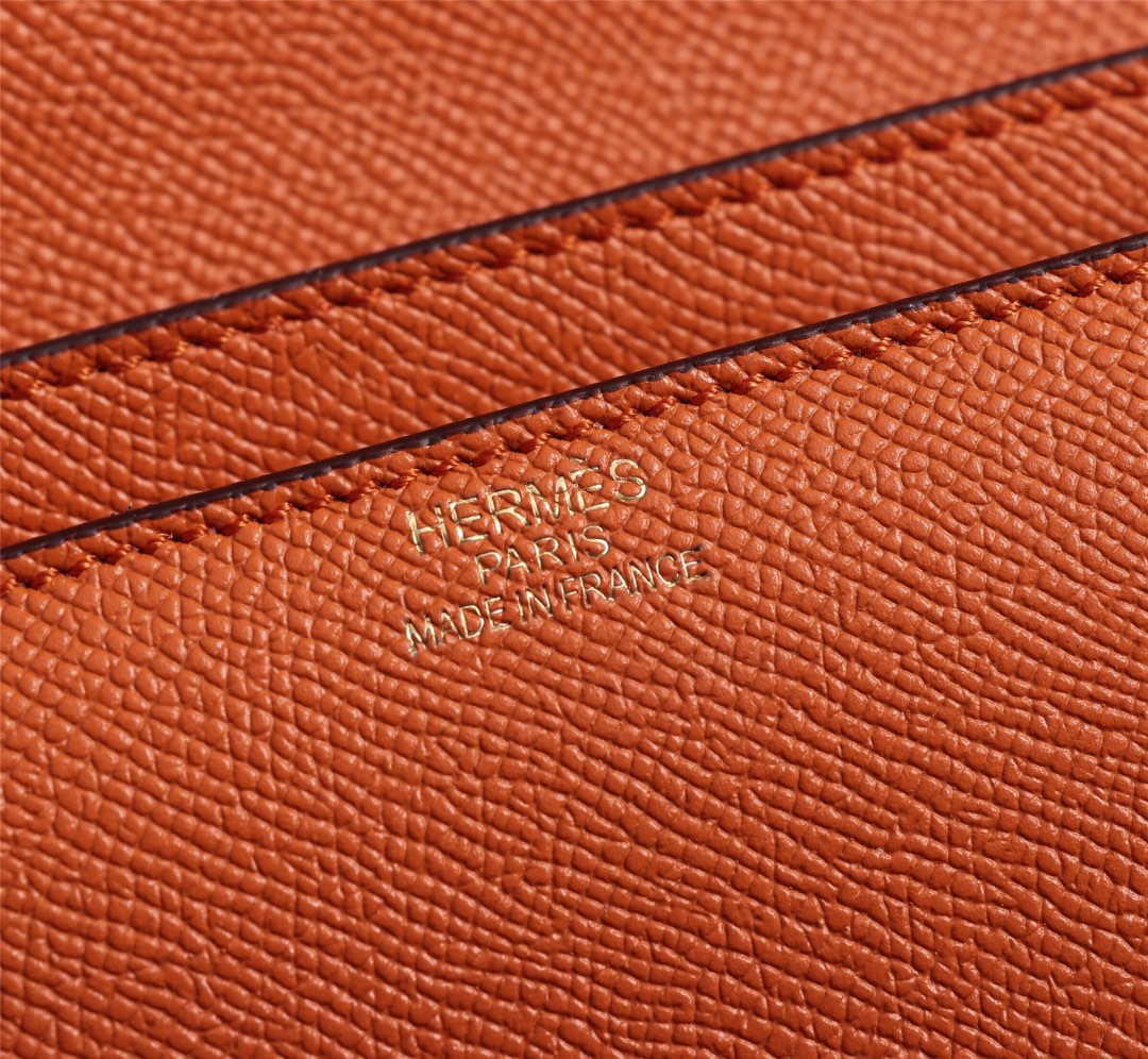 HM CONSTANCE BAGS 22 ORANGE EPSOM GOLD HARDWARE