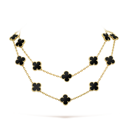 CLOVER 20 MOTIFS ONYX NECKLACE