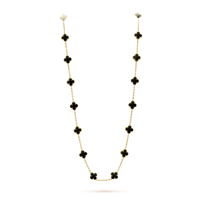 CLOVER 20 MOTIFS ONYX NECKLACE