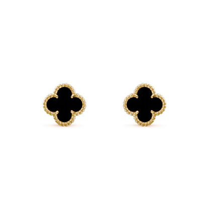 CLOVER MINI 9.5MM BLACK MOP EARRINGS