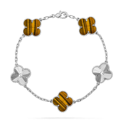 CLOVER 5 MOTIFS TIGER EYE BRACELET COLLECTION