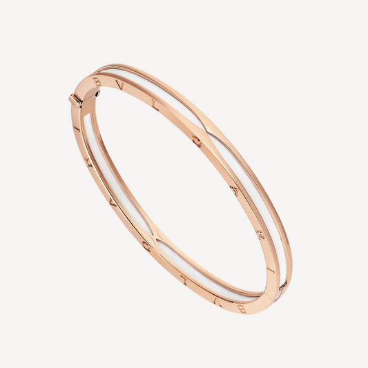 LUXEIFY ZERO 1 PINK GOLD WITH WHITE CERAMIC BRACELET