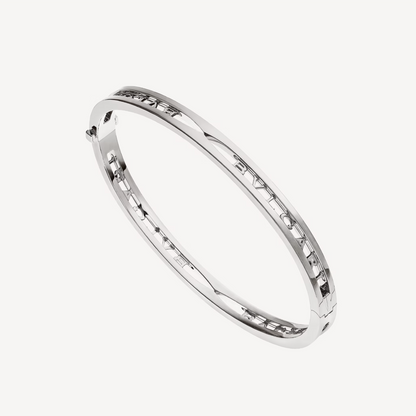LUXEIFY ZERO 1 SPIRAL LOGO SILVER BRACELET