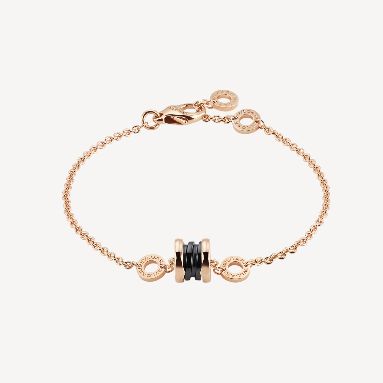 LUXEIFY ZERO 1 SOFT PINK GOLD AND BLACK CERAMIC BRACELET