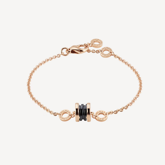 LUXEIFY ZERO 1 SOFT PINK GOLD AND BLACK CERAMIC BRACELET