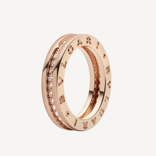 LUXEIFY ZERO 1 ONE-BAND PAVED DIAMONDS ON THE SPIRAL RING