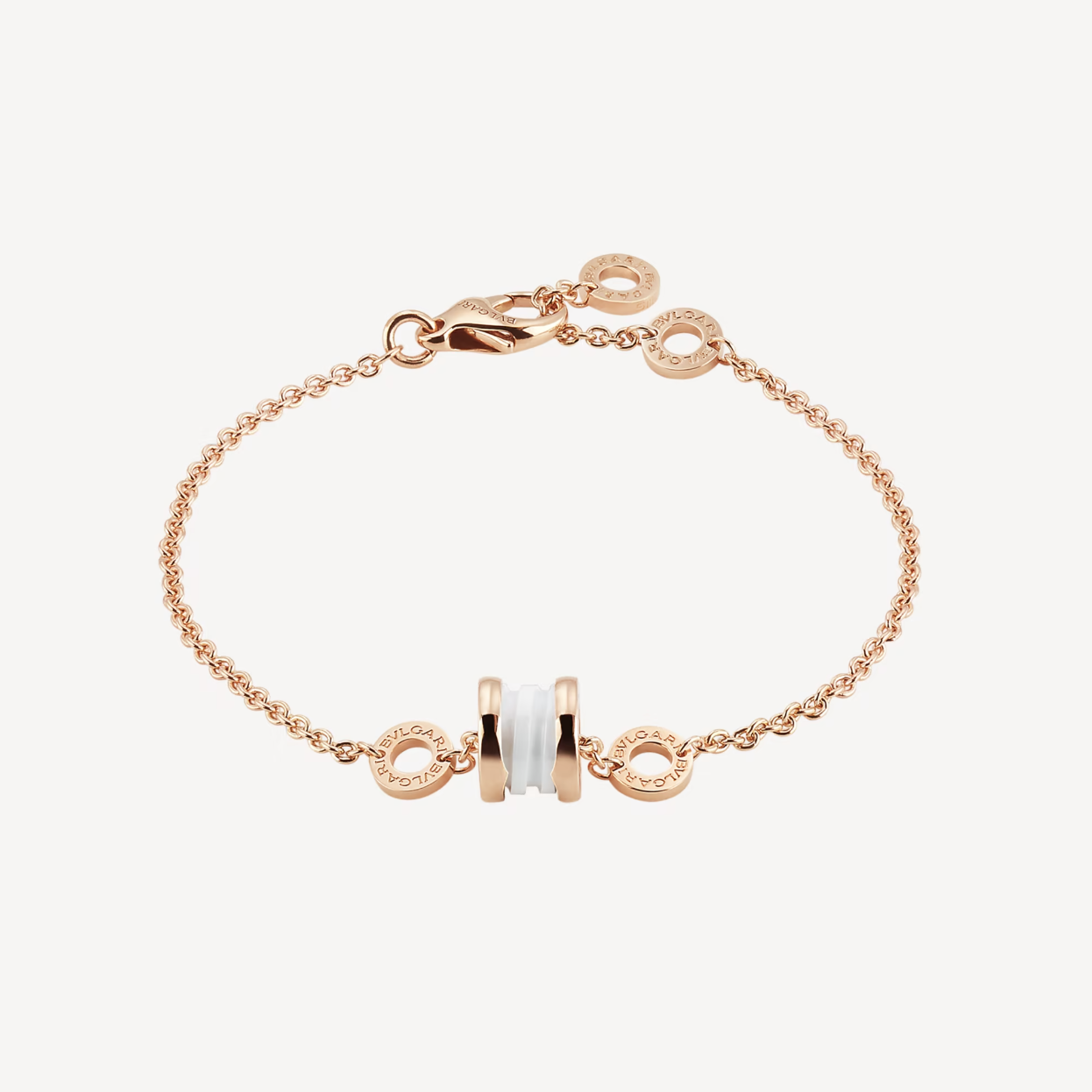 LUXEIFY ZERO 1 SOFT PINK GOLD AND WHITE CERAMIC BRACELET