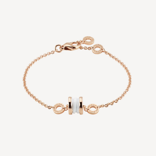 LUXEIFY ZERO 1 SOFT PINK GOLD AND WHITE CERAMIC BRACELET