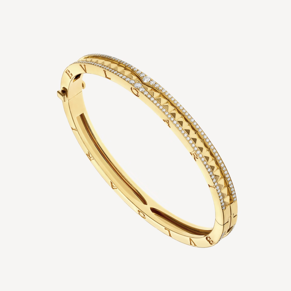 LUXEIFY ZERO 1 SPIRAL AND PAVED DIAMOND GOLD BRACELET