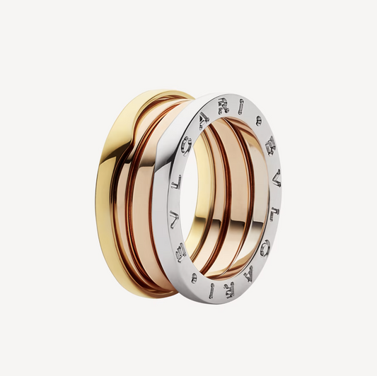 LUXEIFY ZERO 1 THREE-BAND ROSE WHITE AND YELLOW RING