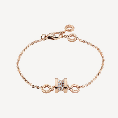 LUXEIFY ZERO 1 ORO ROSA SUAVE CON DIAMANTES PAVÉ EN LA PULSERA ESPIRAL