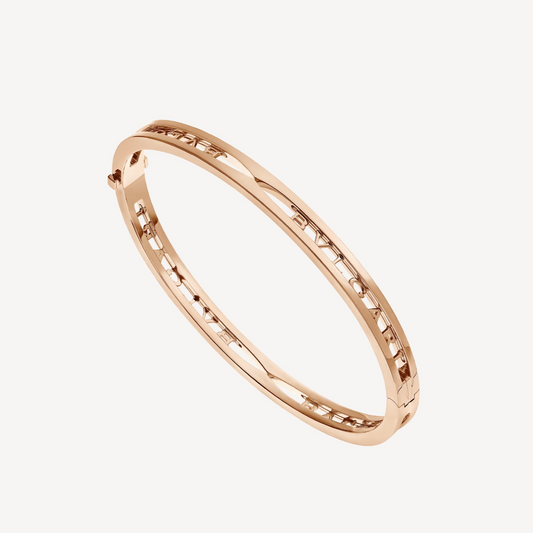 LUXEIFY ZERO 1 SPIRAL LOGO PINK GOLD BRACELET