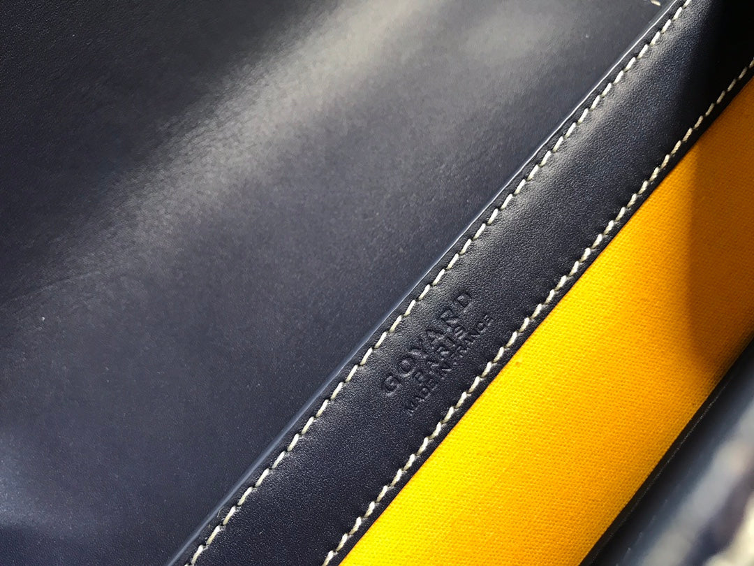 SA?GON PM BAG 28 IN NAVY BLUE GOYARDINE CANVAS AND CALFSKIN