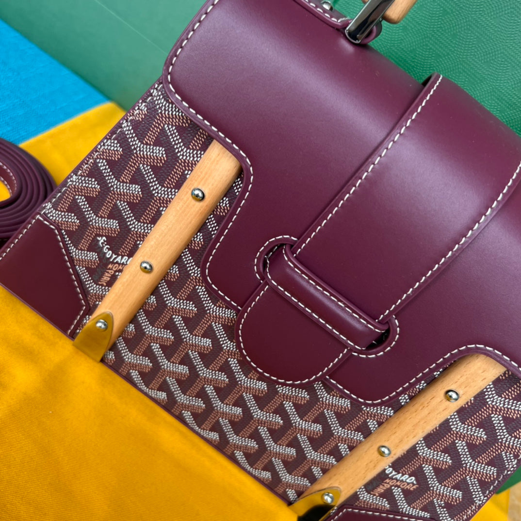 SA?GON PM BAG 28 IN CANNON PINK GOYARDINE CANVAS AND CALFSKIN