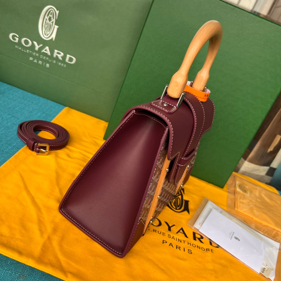 SA?GON PM BAG 28 IN CANNON PINK GOYARDINE CANVAS AND CALFSKIN