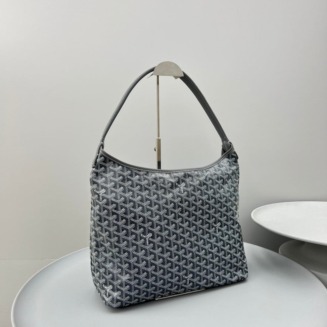 HOBO BOH¨¨ME 34 IN GREY GOYARDINE CANVAS AND CALFSKIN