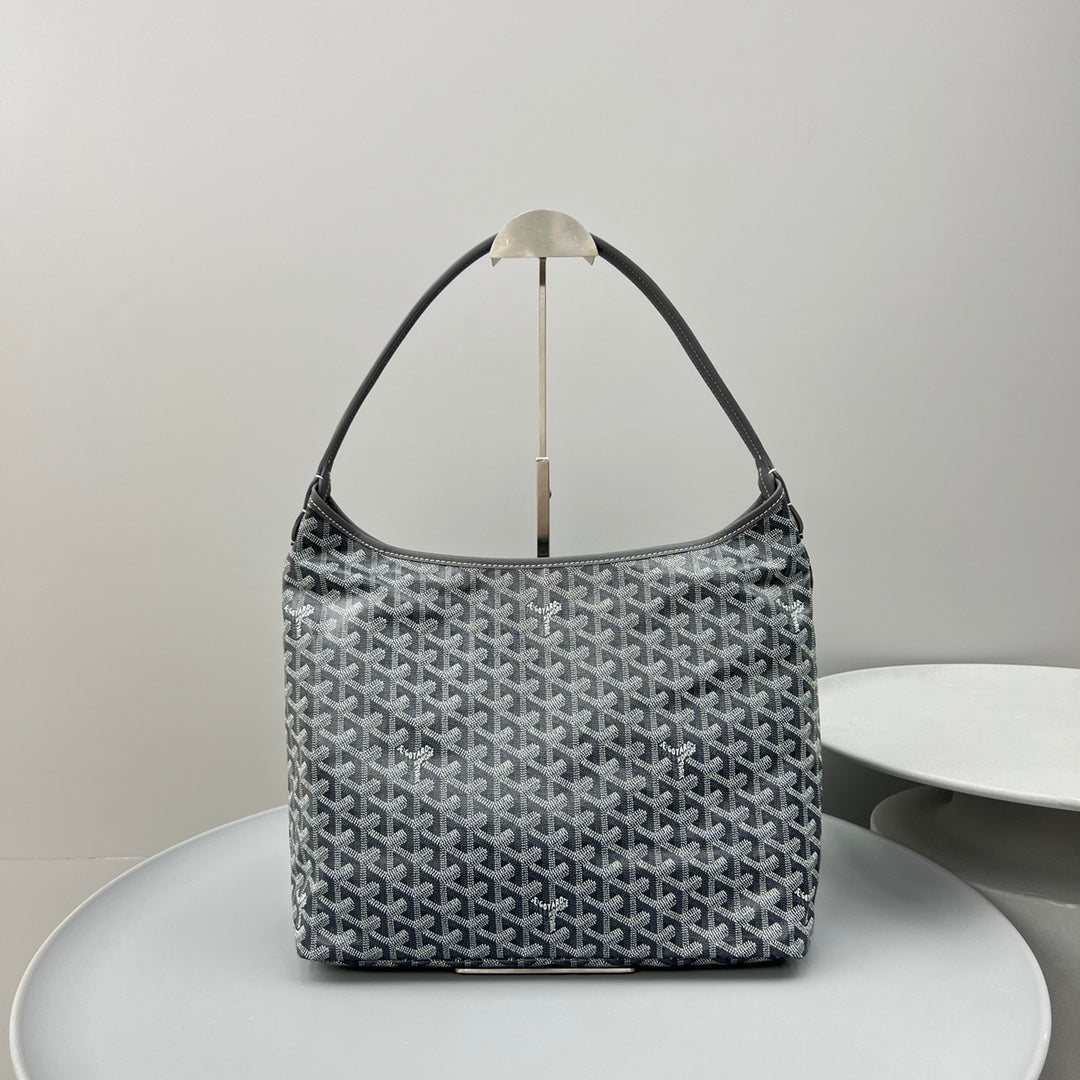 HOBO BOH¨¨ME 34 IN GREY GOYARDINE CANVAS AND CALFSKIN