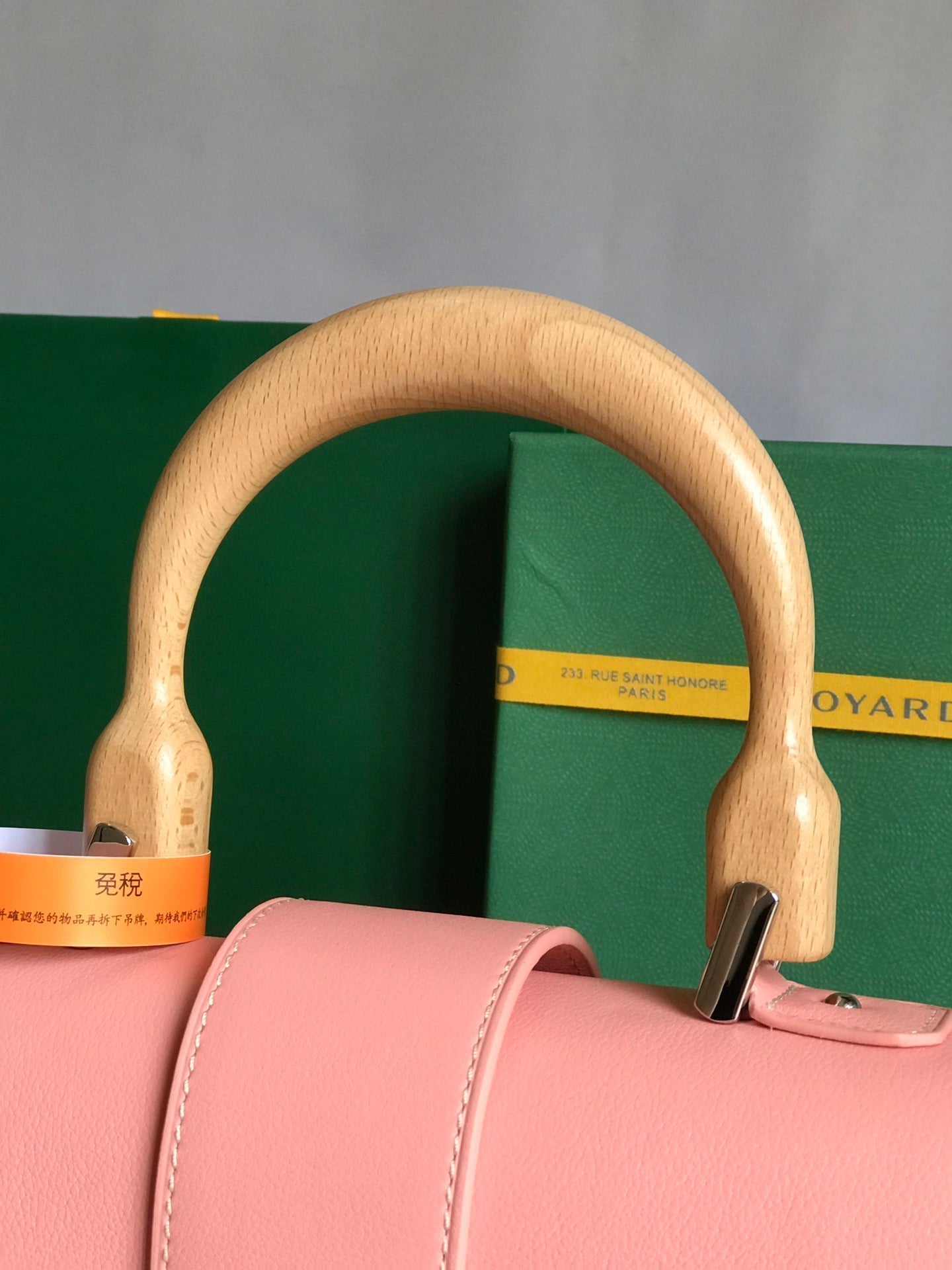 SA?GON PM BAG 28 IN BABY PINK GOYARDINE CANVAS AND CALFSKIN