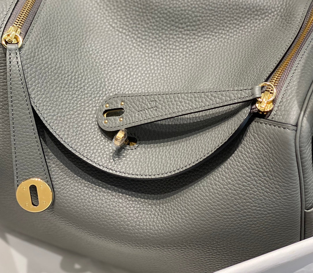 HM LINDY 30 BAG GRAY TAURILLON CLEMENCE LEATHER