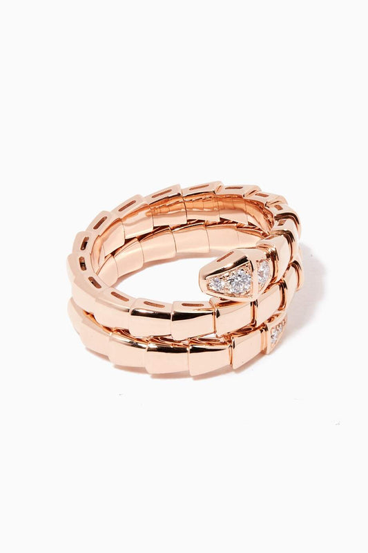 LUXEIFY SERPENTS DOUBLE ROW DIAMOND RING