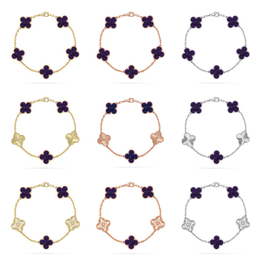 CLOVER 5 MOTIF PURPLE STRIPES BRACELET COLLECTION