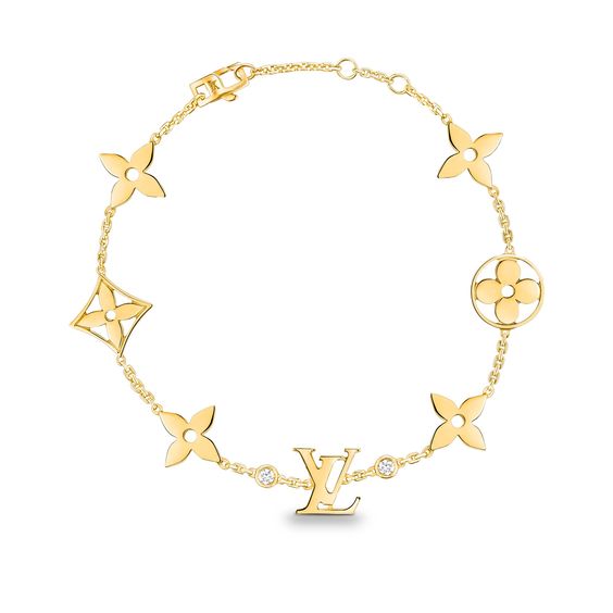 LUXEIFY STAR AND SUN 7 MOTIFS GOLD BRACELET