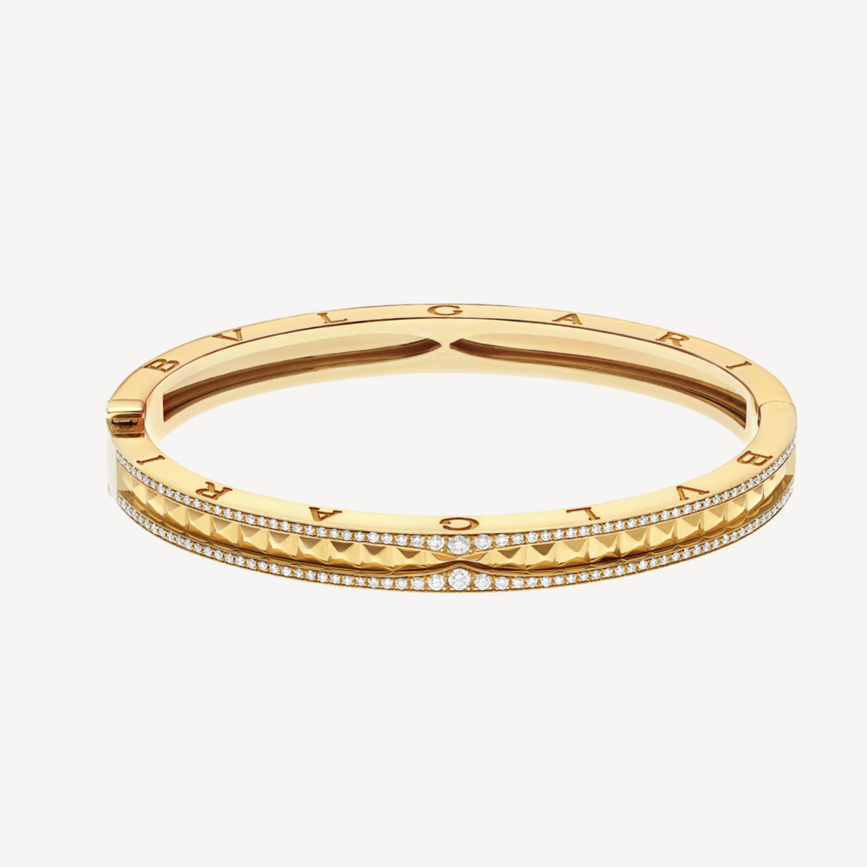 LUXEIFY ZERO 1 SPIRAL AND PAVED DIAMOND GOLD BRACELET