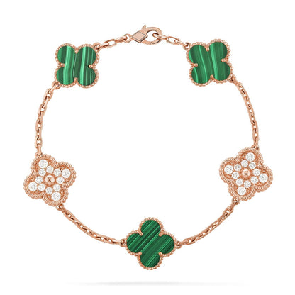 CLOVER 5 MOTIF MALACHITE BRACELET COLLECTION