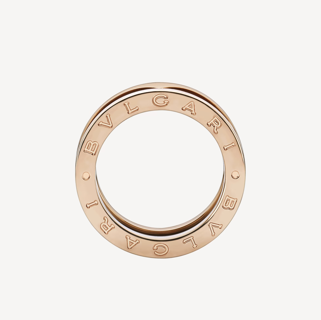 LUXEIFY ZERO 1 TWO-BAND LOOPS AND BLACK CERAMIC PINK GOLD RING