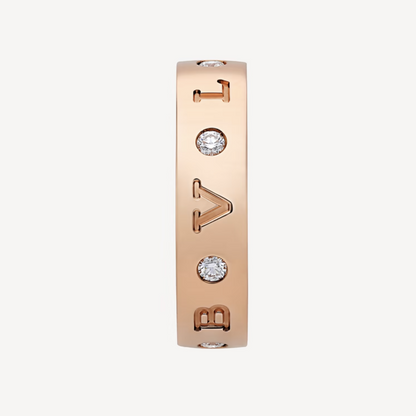 LUXEIFY ZERO 1 ESSENTIAL PINK GOLD BAND WITH DIAMONDS RING