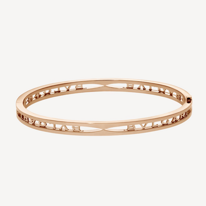 LUXEIFY ZERO 1 SPIRAL LOGO PINK GOLD BRACELET