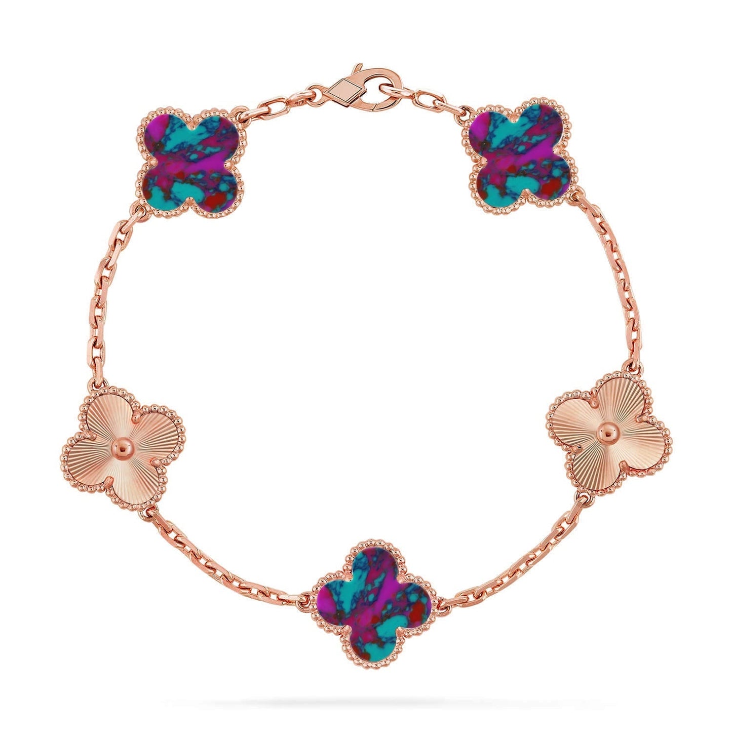 CLOVER 5 MOTIF COLOR GEMSTONES BRACELET COLLECTION